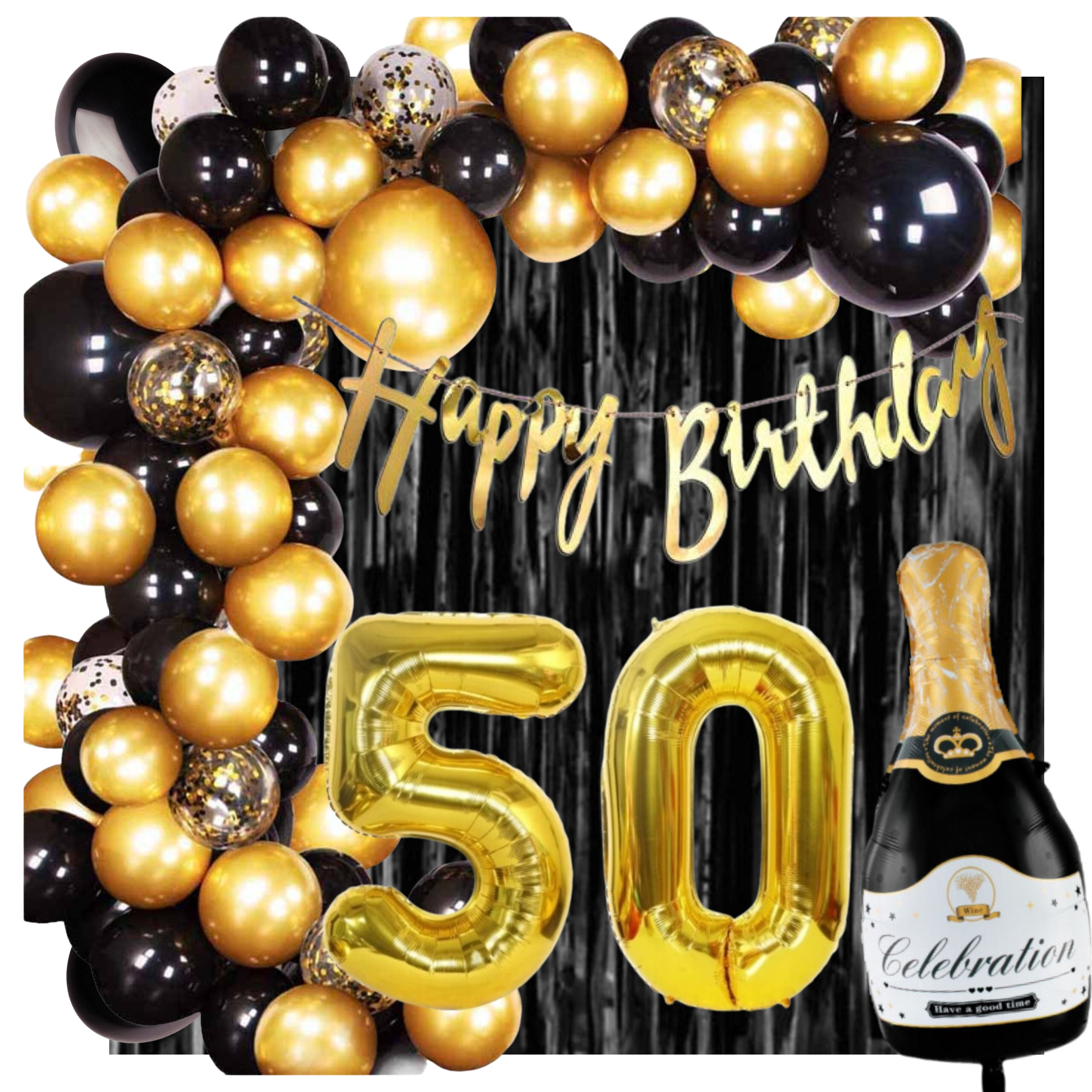 ZESTAW DEKORACJI balony 50 urodziny ŚCIANKA