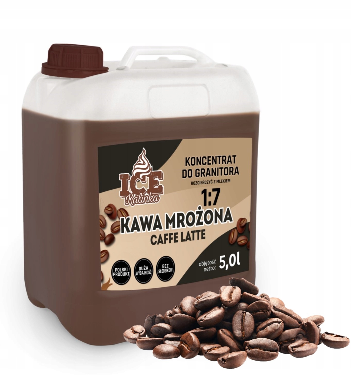Kawa mrożona Caffe Late syrop 5l koncentrat 6,7kg baza do kawy mrożonej 1:7