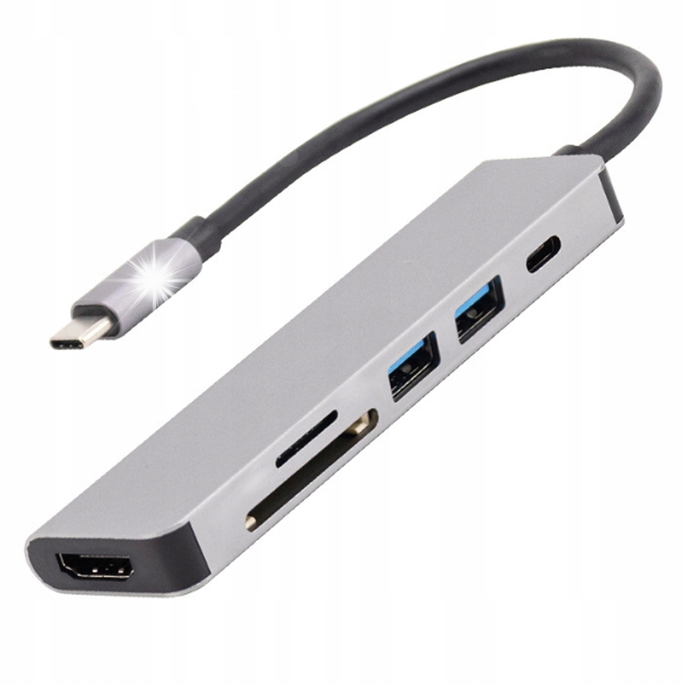 Adaptér 6v1 Hub Usb-c Hdmi 4K Sd pro Macbook Air Pro Laptop Pc 1817