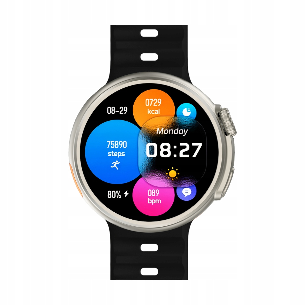Smartwatch Zegarek Metal AMOLED menu PL Rozmowy EKG Android iOS + 2 paski Stan opakowania oryginalne