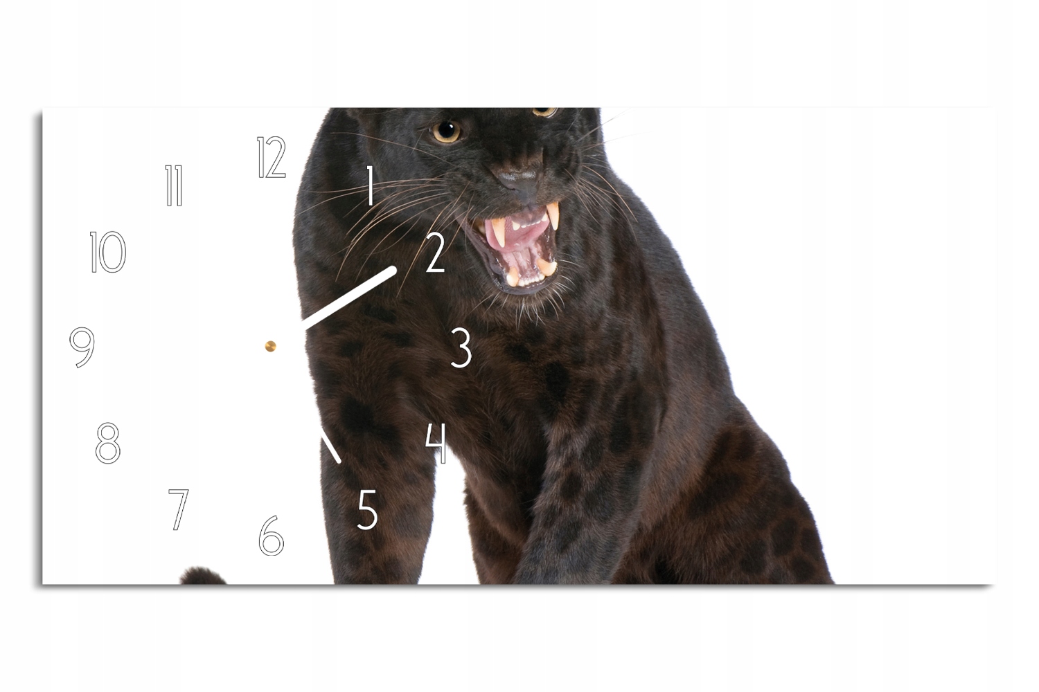 závěsné hodiny do pokoje 60x30 Černý leopard zuby