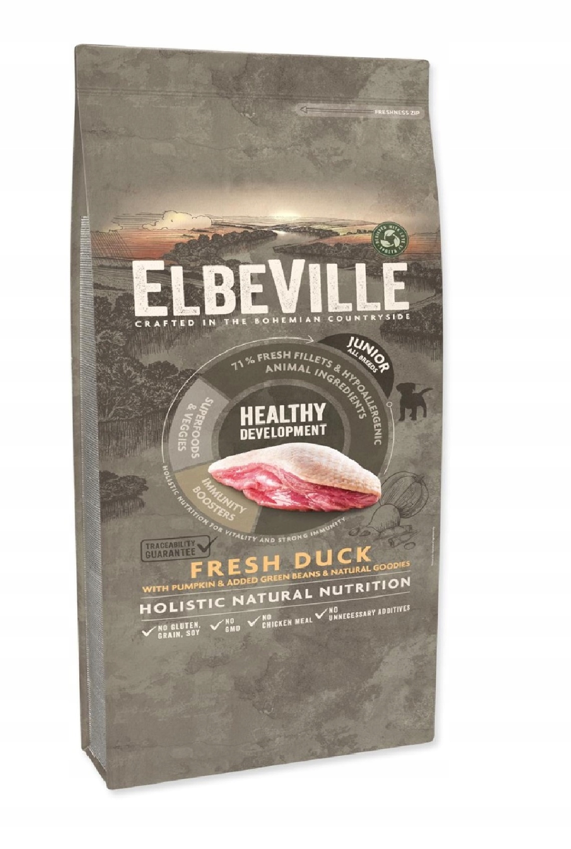 Levně ElbeVille 11,4 kg krmivo pro štěňata s kachnou