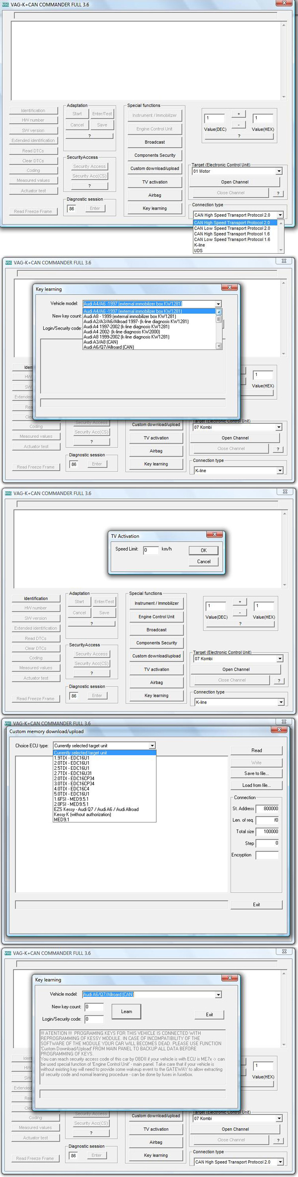 VAG K+CAN COMMANDER 3.6 LICZNIK PIN IMMO TACHO — zdjęcie 2