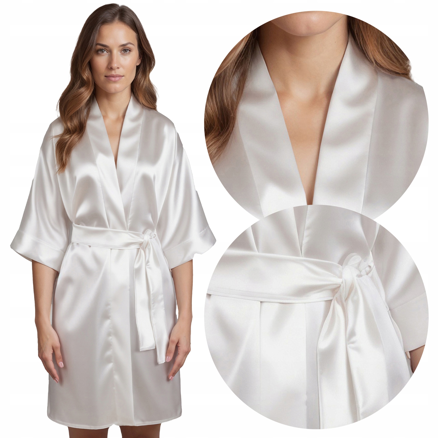 Vivisence 5033 dámský župan peniuar ecru saténový S Župan