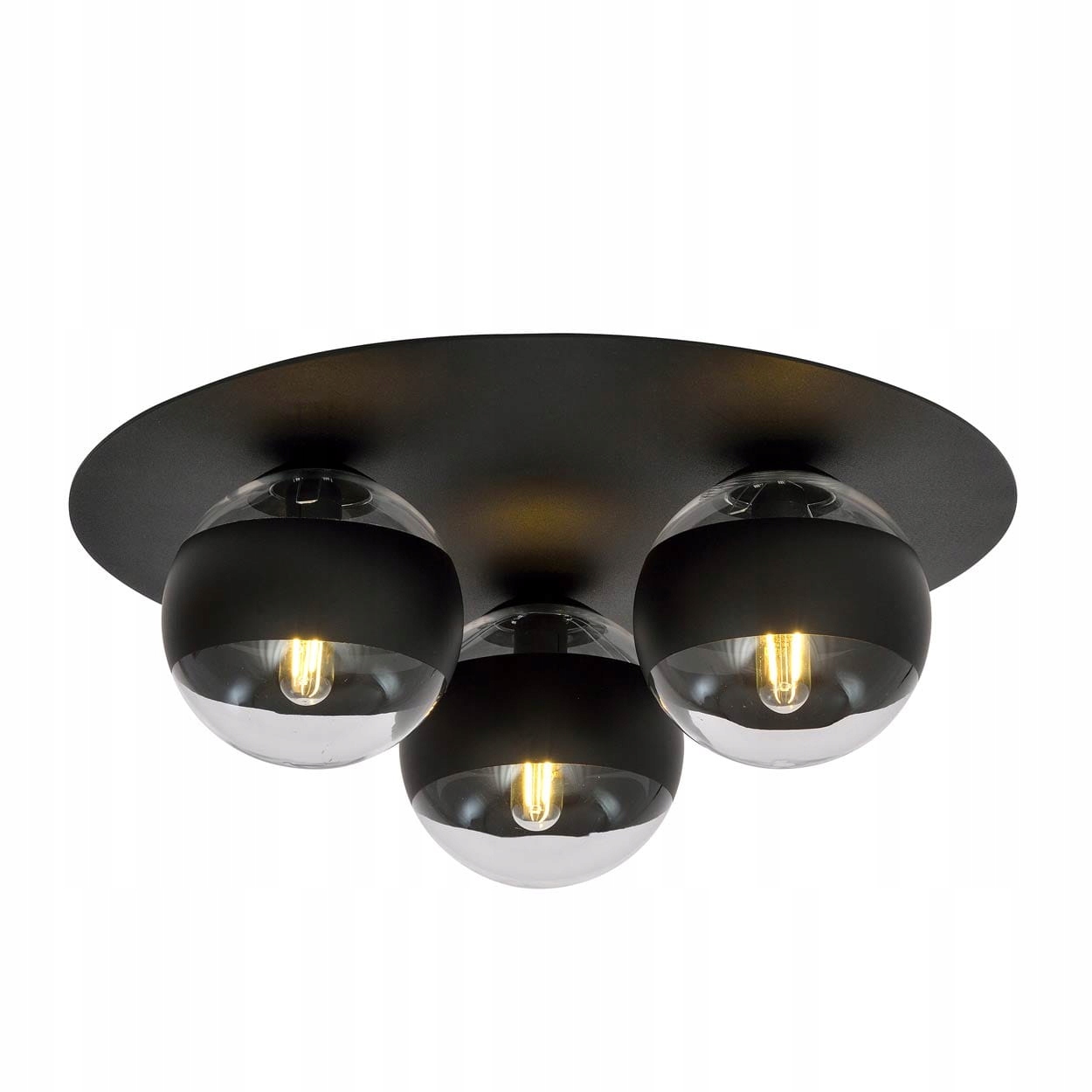 Stropná lampa Emibig 3xE14 40W Solar Black/stripe