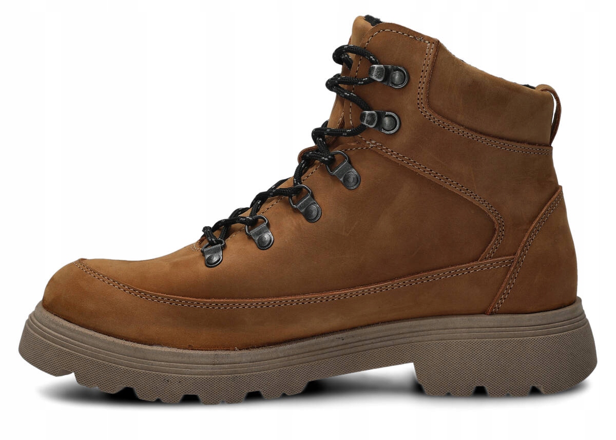 NAGABA 287 BRĄZ CRAZY + FILC - TREKKING DAMSKI - ROZMIAR 40 Zapięcie sznurowane