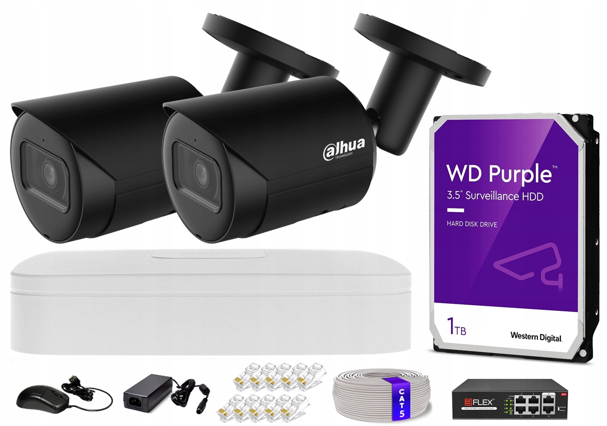 Ip monitorovací sada 2 kamery Dahua WizSense 4Mpx Analytika Aplikace PoE