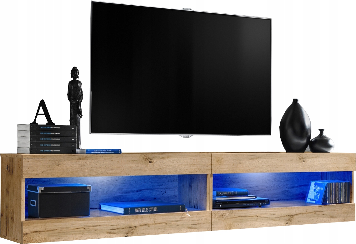 Sada nábytku Rtv Tivoli SET4 Dub Wotan/Dub Wotan, Modré Led diódy