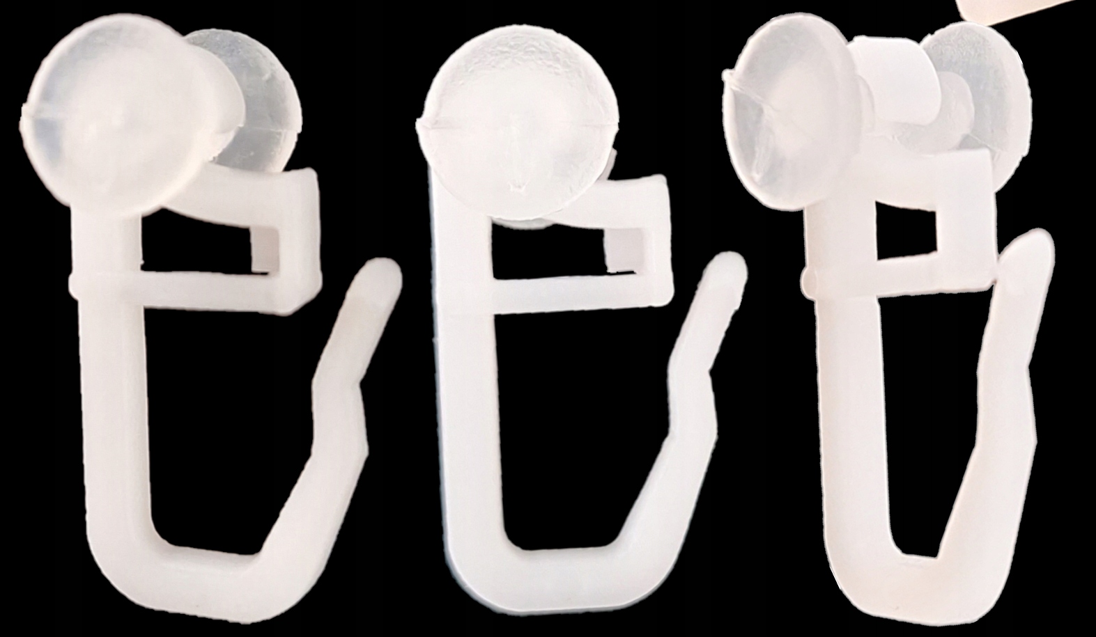 AGRAFKI AGRAFKA Z ROLKĄ DO FIRANEK U- SZYNY PCV KARNISZY 100SZT. Kolor biały