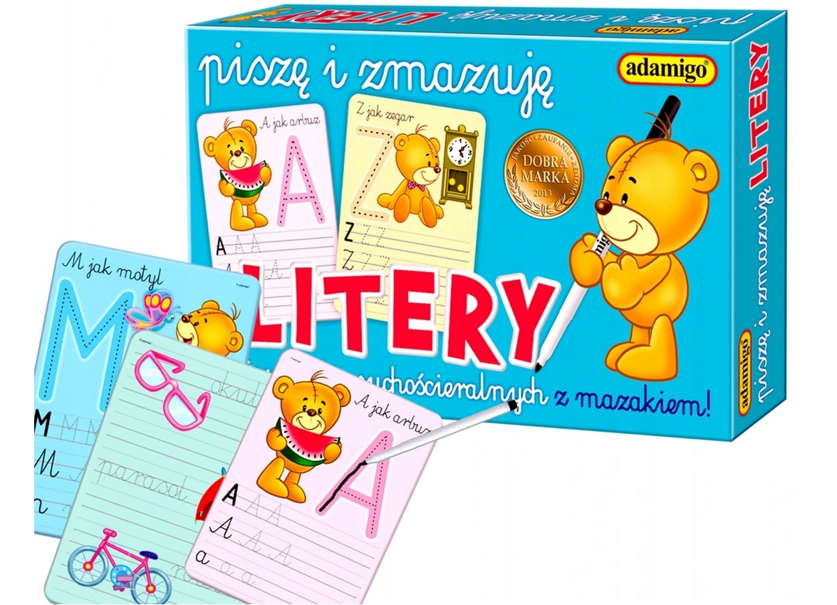 PISZĘ I ZMAZUJĘ LITERKI - Zestaw tablic, ADAMIGO