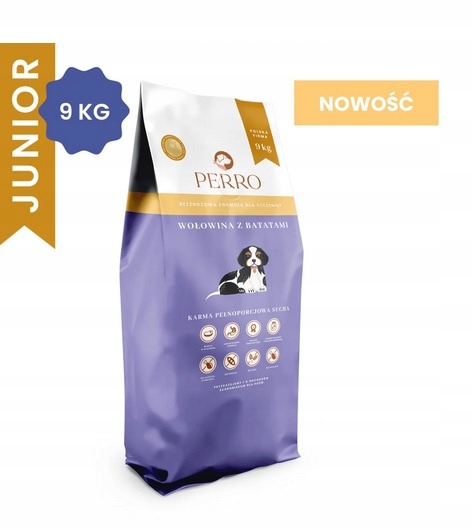 Levně Krmivo Pro Psa Perro štěně hovězí s batáty 9 kg