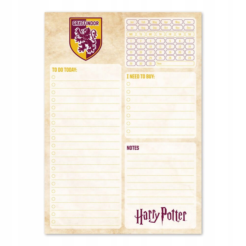 

Harry Potter Gryffindor planer dzienny A5
