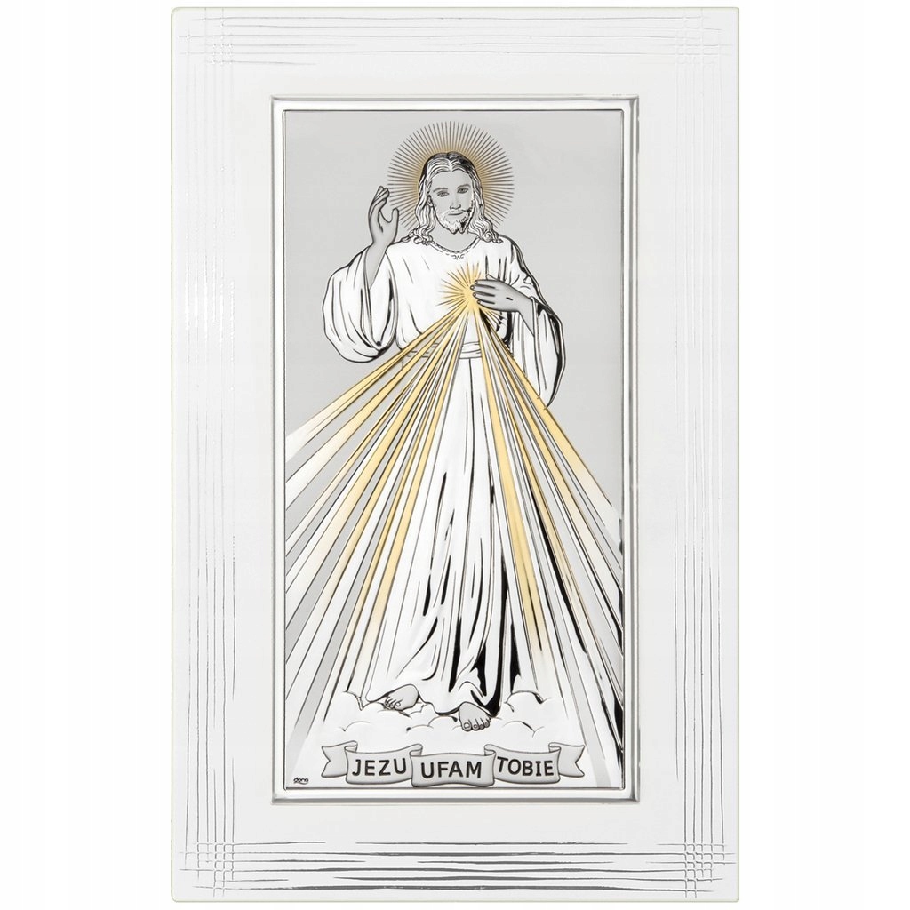 Strieborný obraz Milosrdný Ježiš, Gravírovanie Zadarmo DS26F/2O