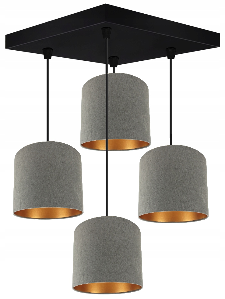 

Lampa Wisząca Sufitowa Żyrandol Abażur Welur Led