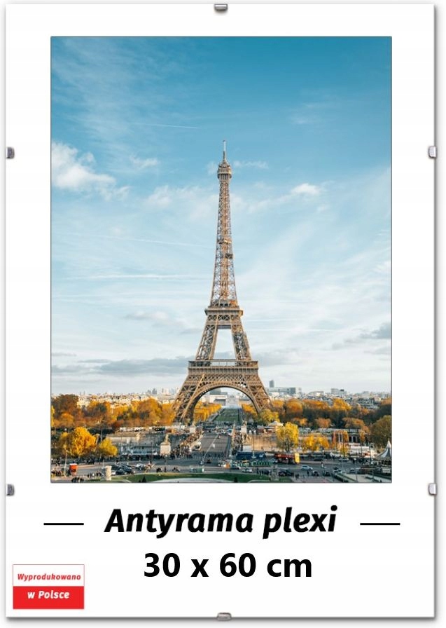 ANTYRAMA PLEXI 30x60 cm, RAMKA na zdjęcia 60x30 cm na plakat zdjęcia puzzle