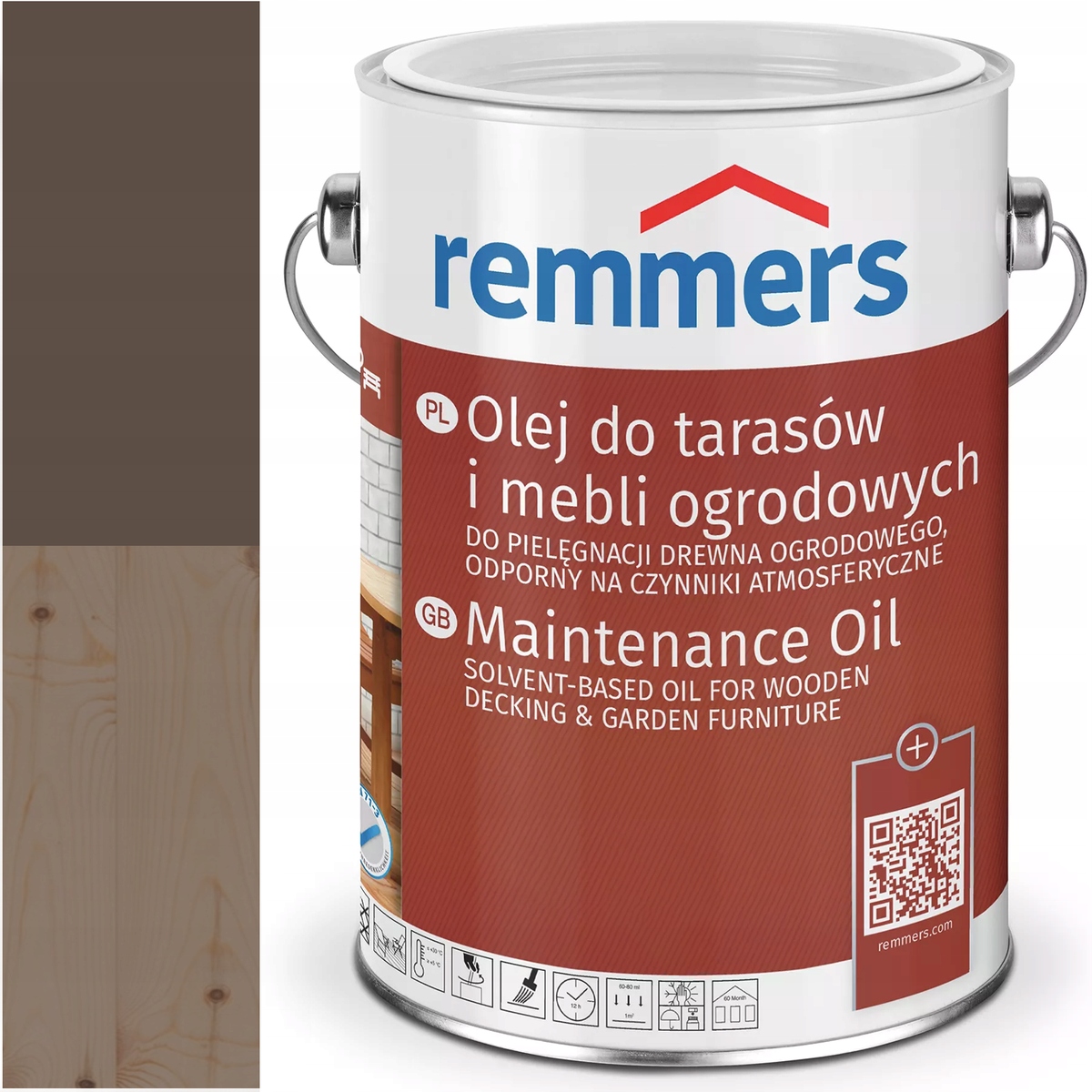 Remmers Pflege-ol olej na terasy a terasové desky Ral 8028 Zemitý 2,5L