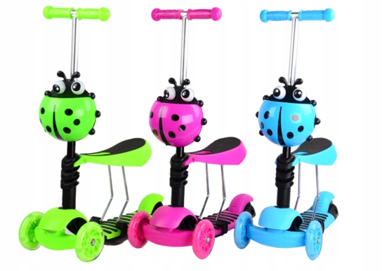 HULAJNOGA TRÓJKOŁOWA BALANSOWA BIEDRONKA 3w1 LED Wiek dziecka 3 lata +