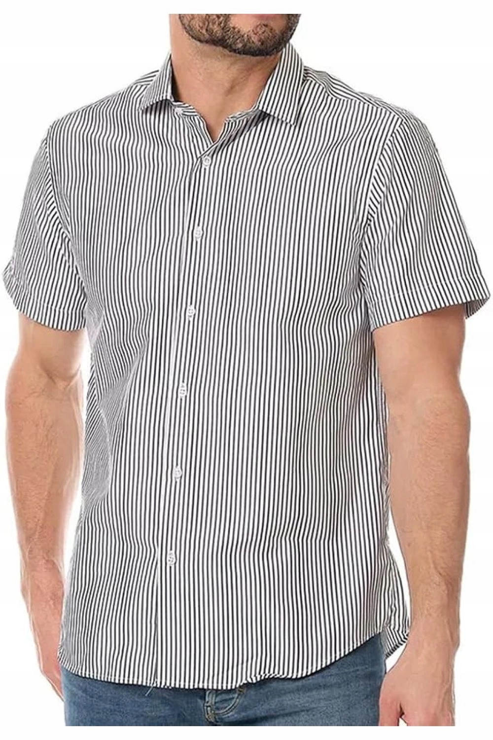 Pánská košile Sinequanone klasická vzorovaná s krátkým rukávem, vel. M