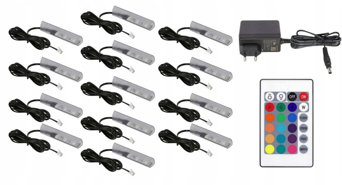 13 x Rgb Led klipy pro polic skel a klip Komplet
