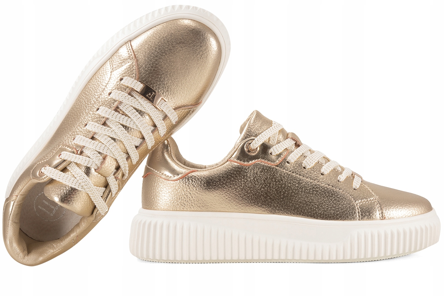 Filippo DP6729 Dámské Polobotky Tenisky Na Platformě, Kožené, zlaté, velikost 39