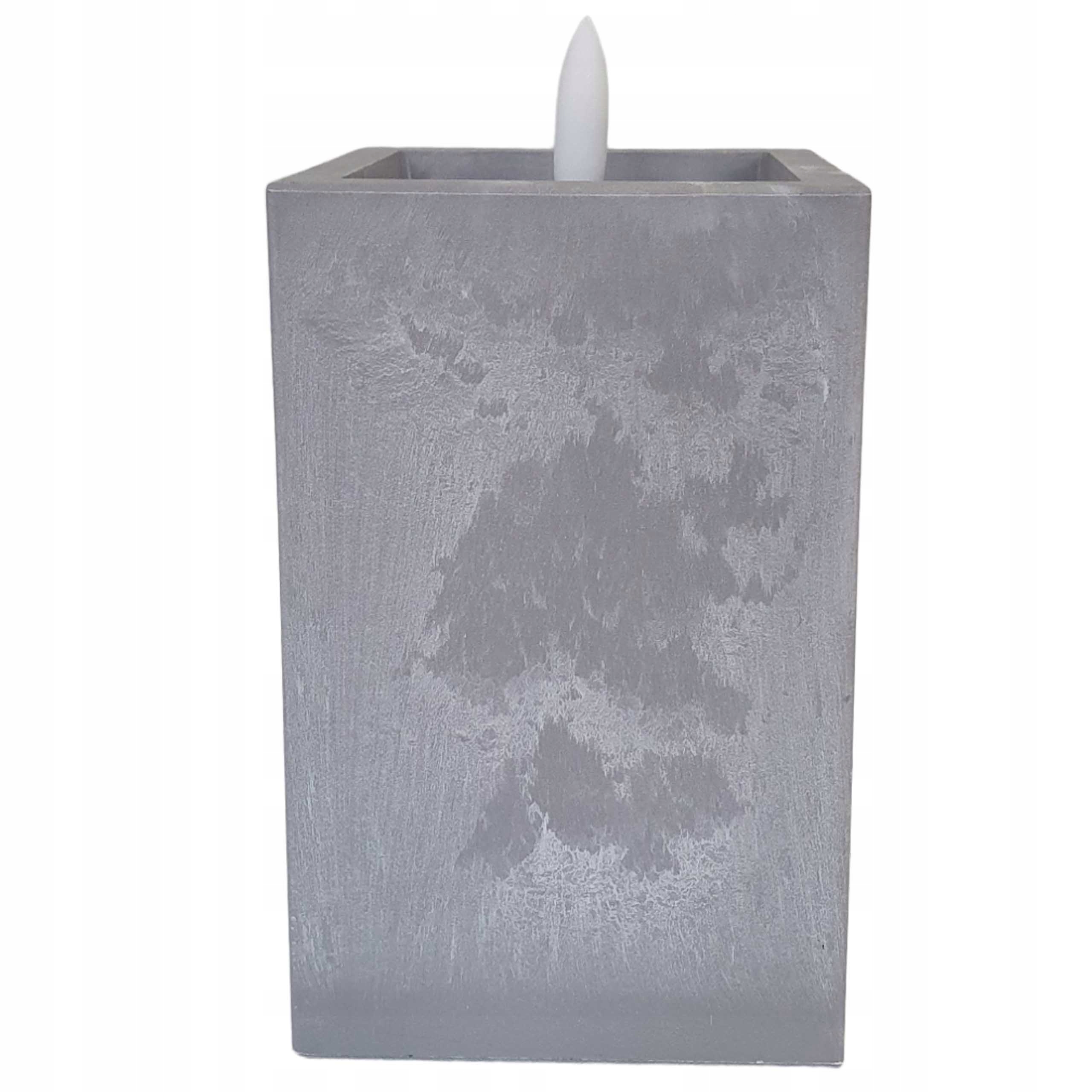 ŚWIECA LED PROSTOKĄT imitacja BETONU BETON ŚWIECZKA NA BATERIE WKŁAD 12,5cm