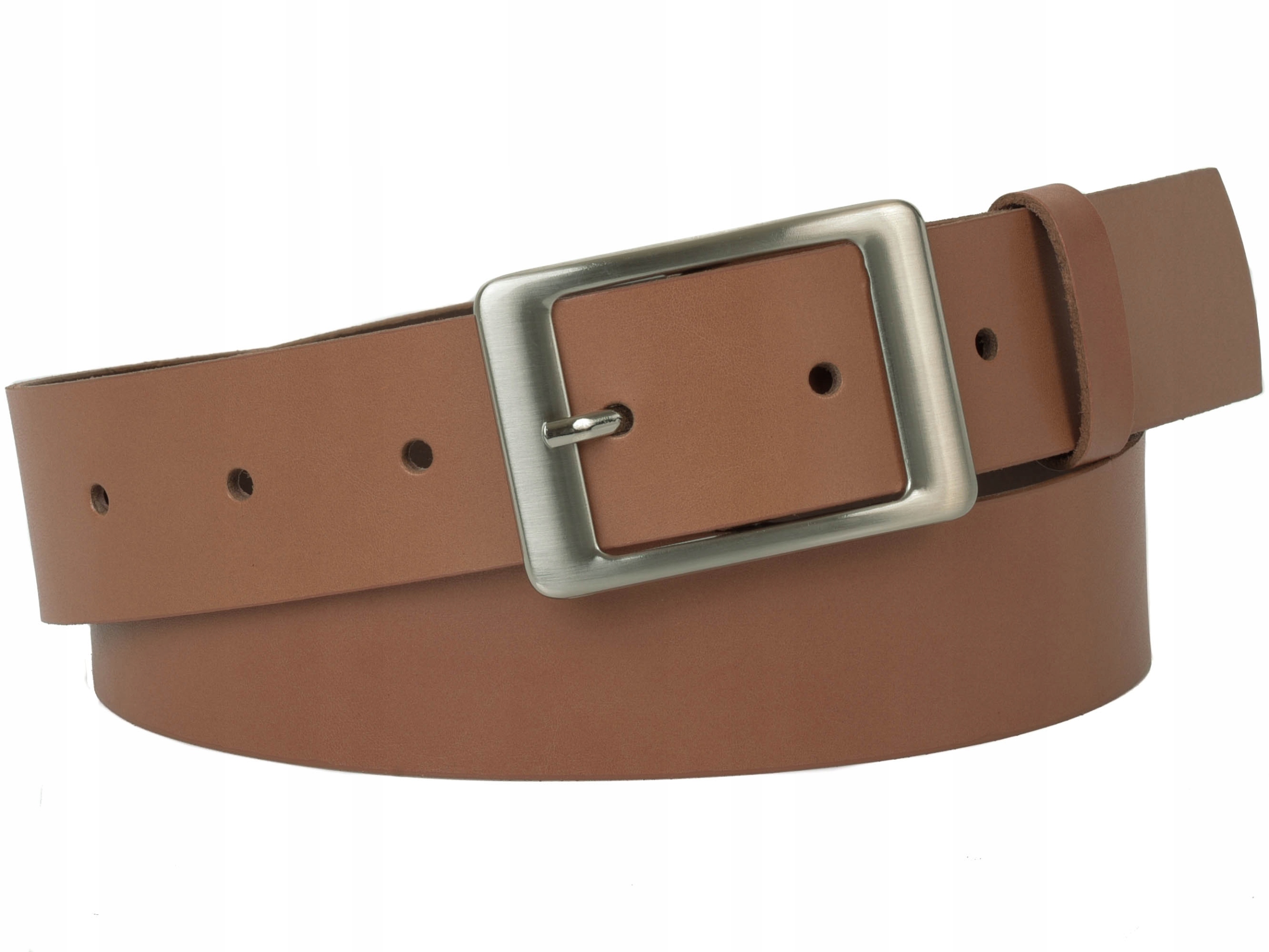 

Damski Skórzany pasek 4cm Jasny brąz |80obw