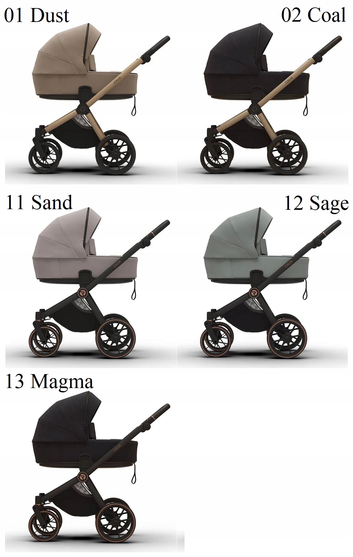 Wózek Dziecięcy CAVA 4w1 NOWOCZESNY RIKO 11 SAND | COSMO + baza Wysokość produktu 100 cm