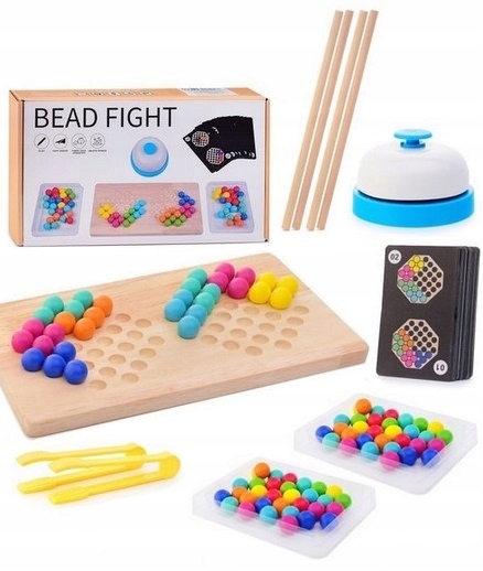 DREWNIANA GRA ZRĘCZNOŚCIOWA LOGICZNA UKŁADANKA Bead Fight