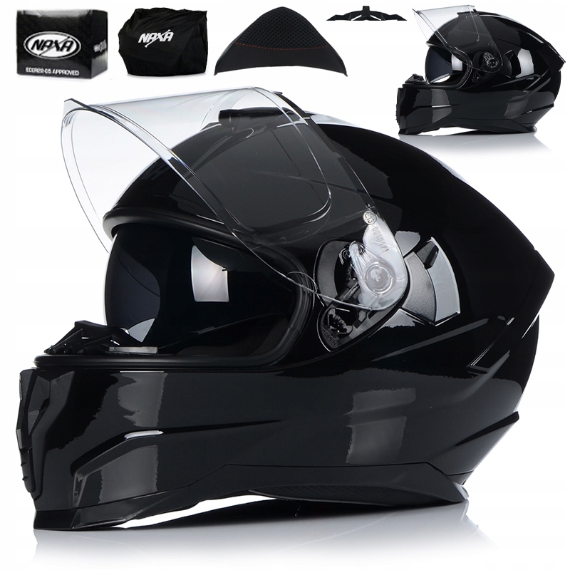 

Kask Motocyklowy Naxa F28/A Czarny Połysk Blenda