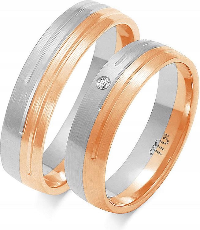 Prsten z růžového zlata na svatební hostina 585, rok 23 24 25, elegance, kolekce 14K