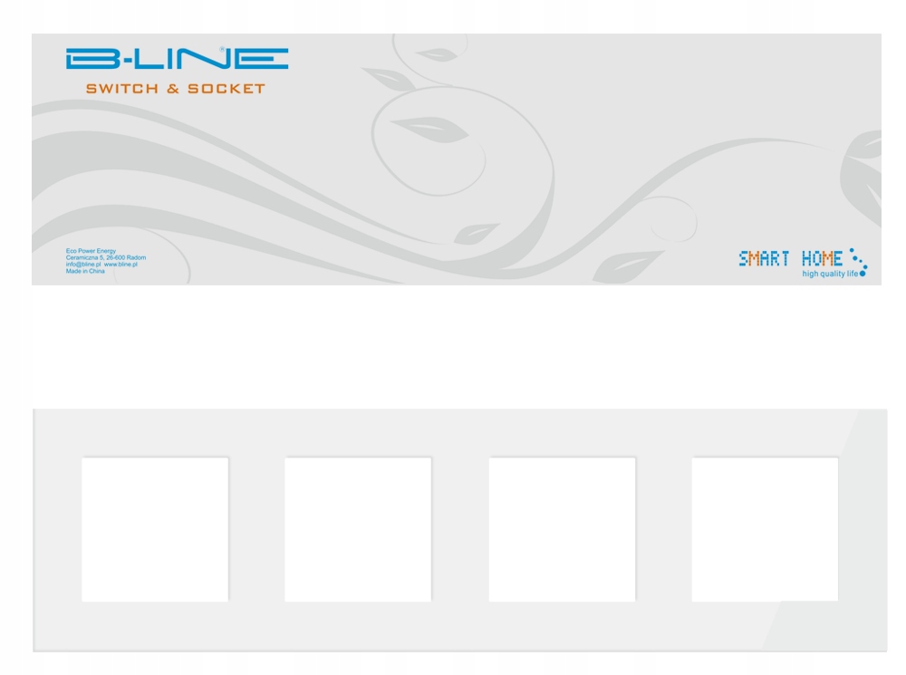 B-LINE DLX BIAŁA RAMKA SZKLANA CZTEROKROT X4 SZKŁO