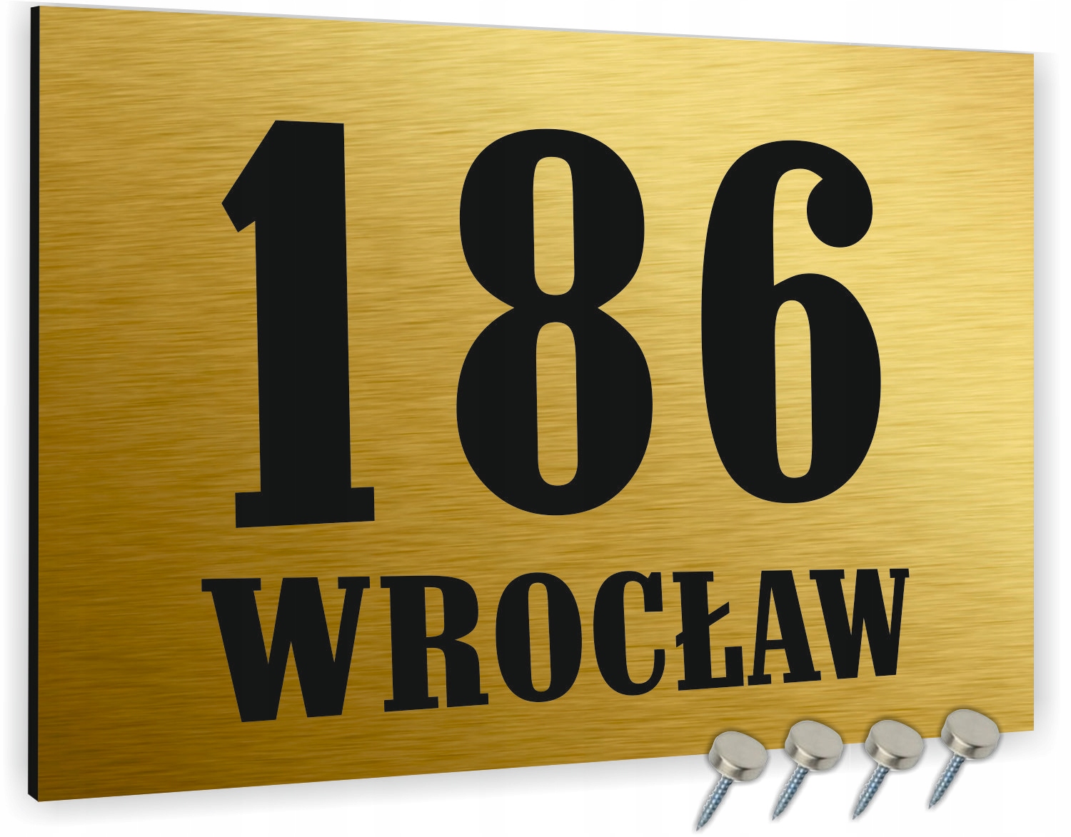 Tabliczka ADRESOWA ALUMINIOWA Tablica NUMER DOMU Kolor złoty