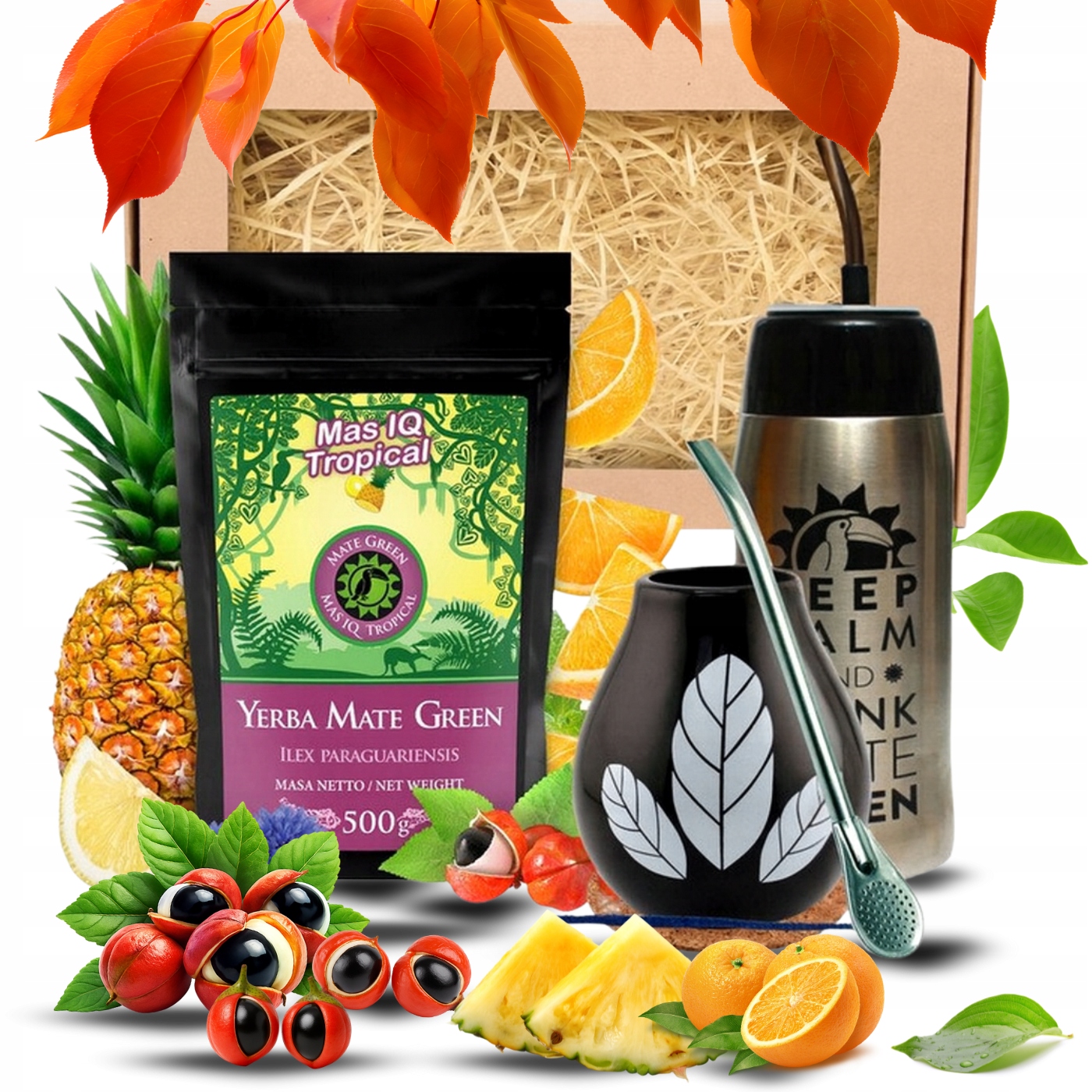 Levně Dárková sada Yerba Mate Green Mas Iq Tropical 0,5 kg 500 g Yerbomos XL