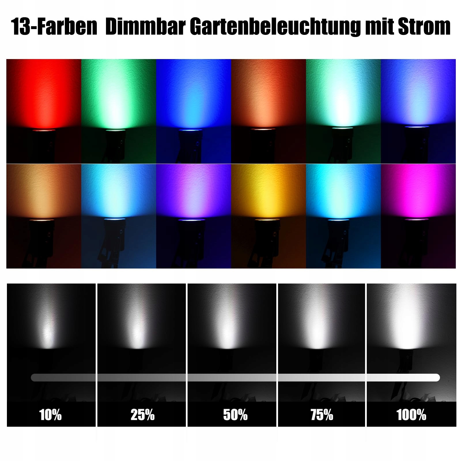 COOLWEST RGB Reflektory Ogrodowe Z Pilotem i Czujnikiem Światła IP65 24V — miniatura 5