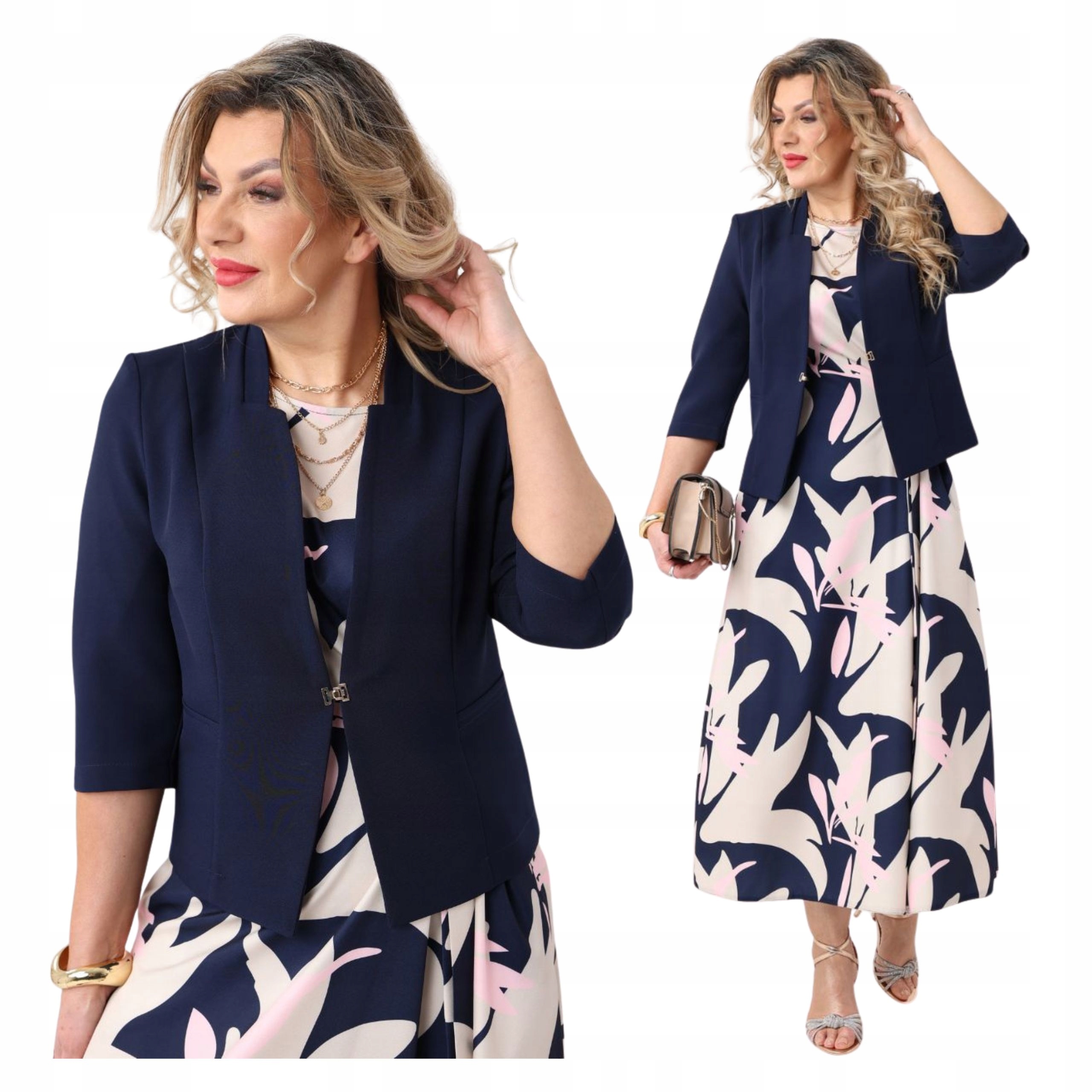 żakiet damski wizytowy Polski Producent duże rozmiary taliowany