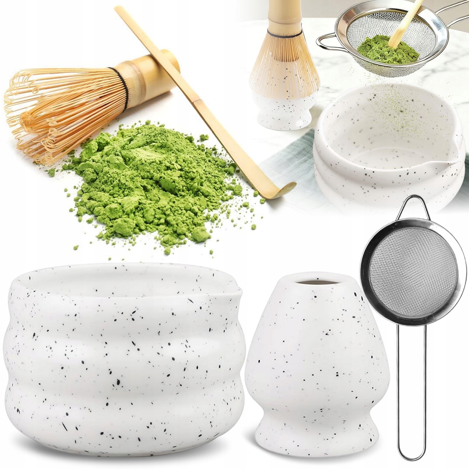 Levně Sada Na Matcha Japonský Styl 5 Dílná Dárek Pro Milovníka Matcha