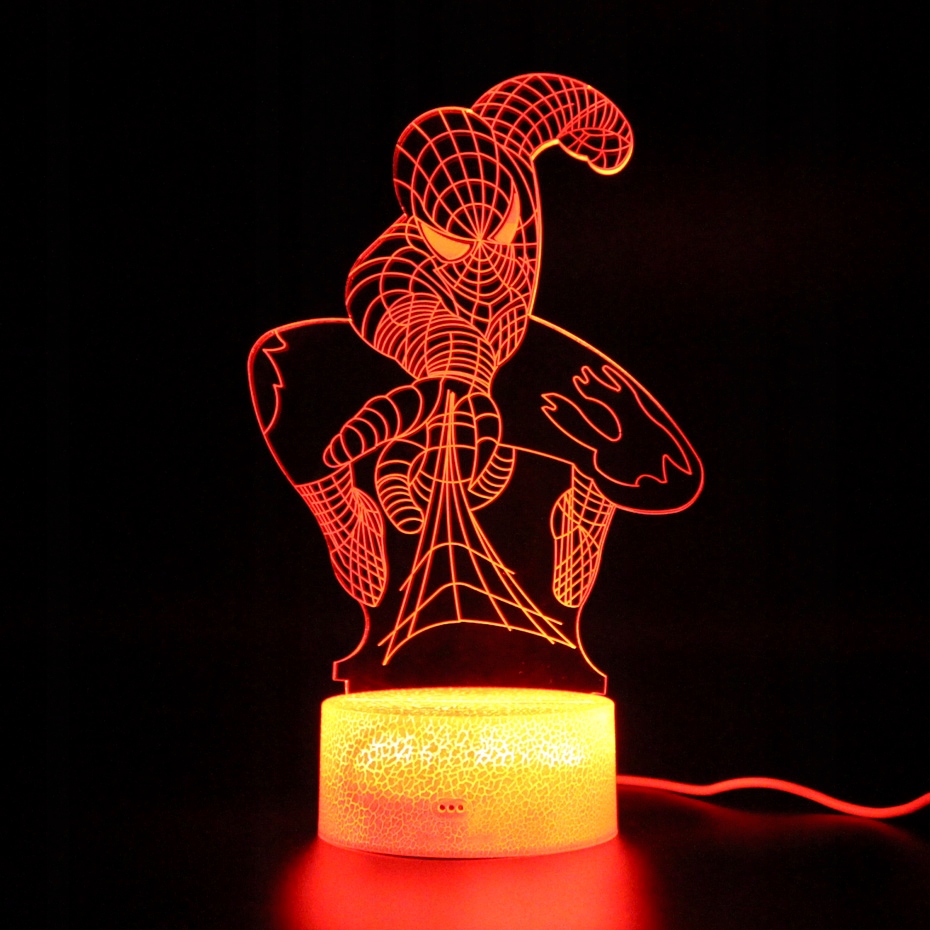 Lampka Nocna SPIDER-MAN 3D Led USB/BATERIE + PILOT Marka inna marka