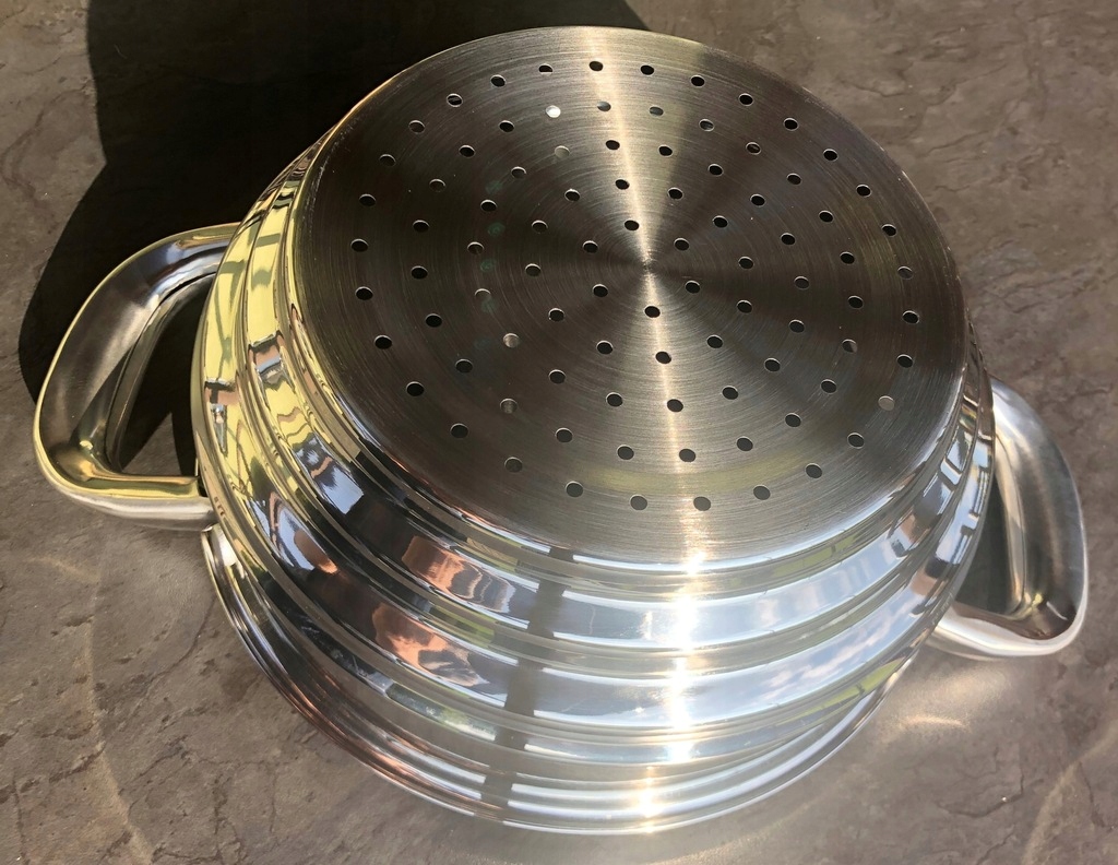 SITO DO GOTOWANIA NA PARZE METALOWE STALOWY WKŁAD NA GARNEK 20,18,16 cm Linia urban