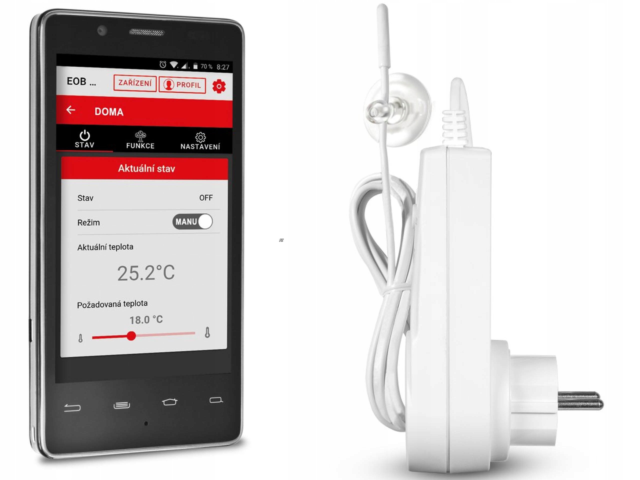 WIFI GNIAZDO PROGRAMATOR TERMOSTAT DO REGULACJI Waga produktu z opakowaniem jednostkowym 0.4 kg
