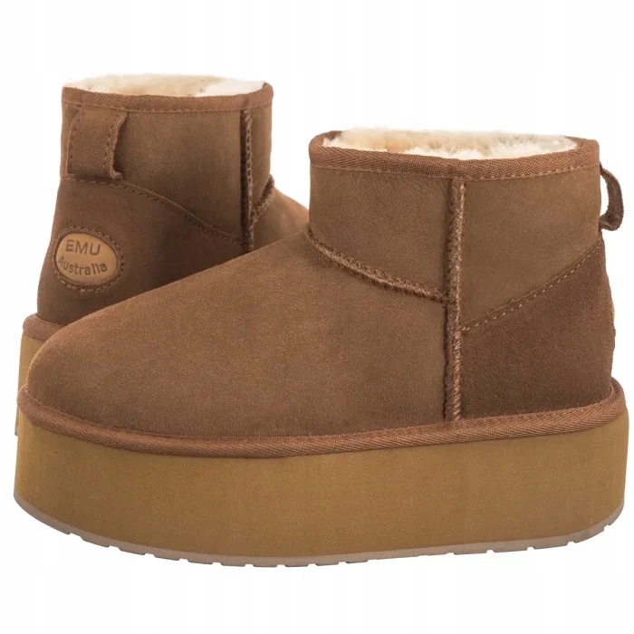 Zimní boty platformy Emu Stinger Micro Flatform Chestnut W13082