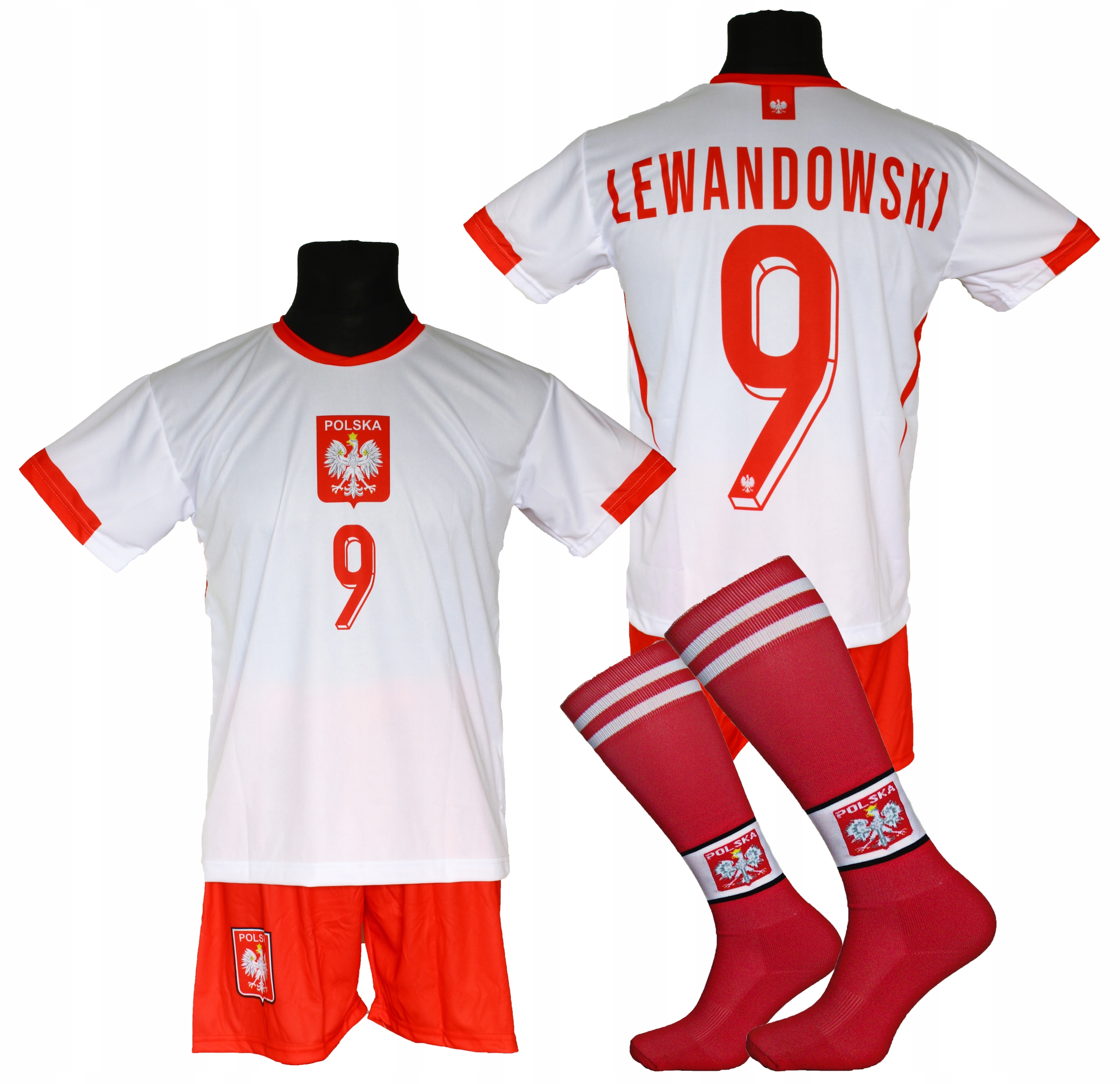 Lewandowski komplet strój piłkarski Polska Bg 140