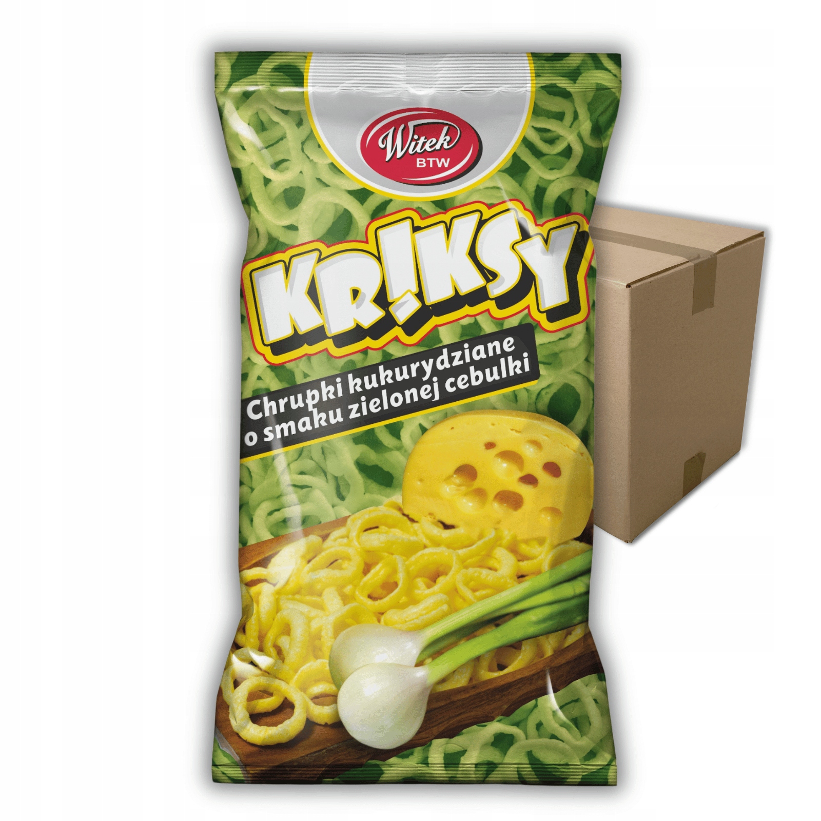 Chrupki Kukurydziane Kriksy o Smaku Zielonej Cebulki 60g x50szt.