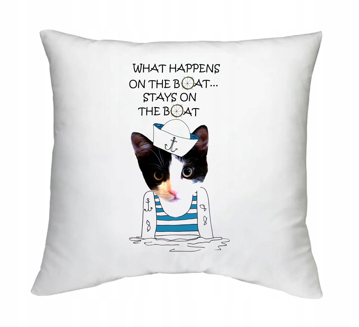 PODUSZKA DEKORACYJNA KOT KAPITAN MARYNARZ WZORY
