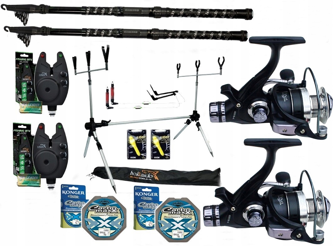 Zestaw Gruntowy Stanowisko Karpiowe Grunt 2 X Wędka 2 X Kołowrotek