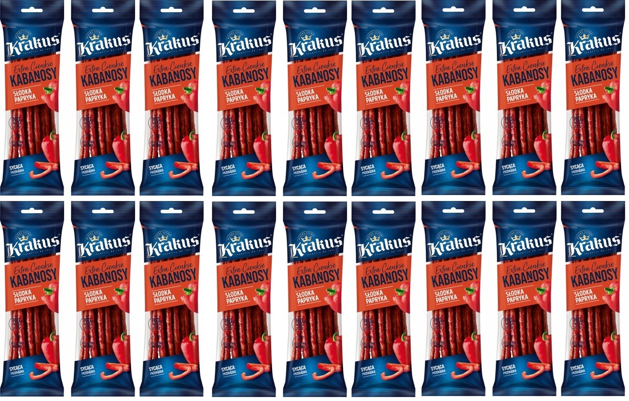 Levně 18x 95g Krakus Kabanosy sladká paprika Karton