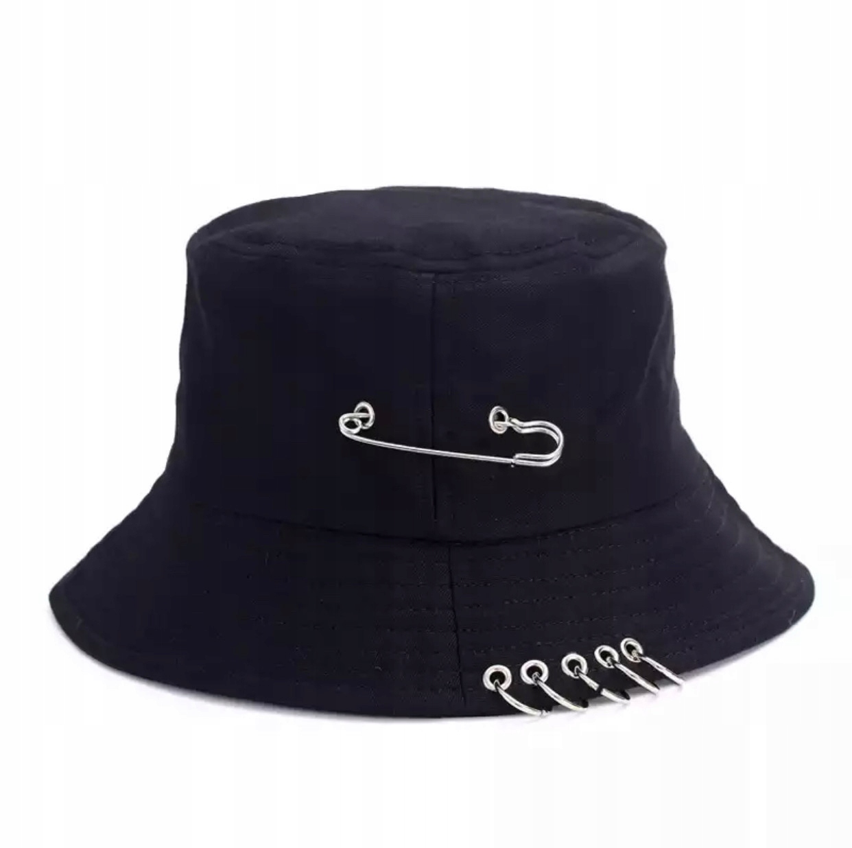 

Bucket Hat czapka kapelusz Rybacki czarny agrafka