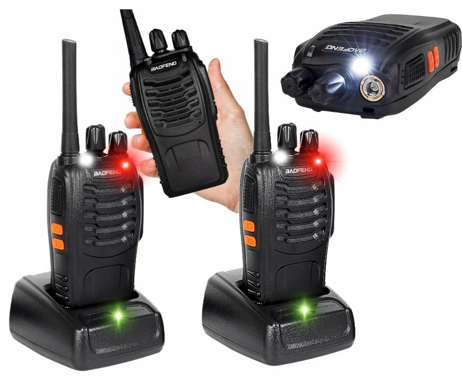 Krótkofalówka Baofeng 2 x BF-888S walkie-talkie PMR czarna duży zasięg