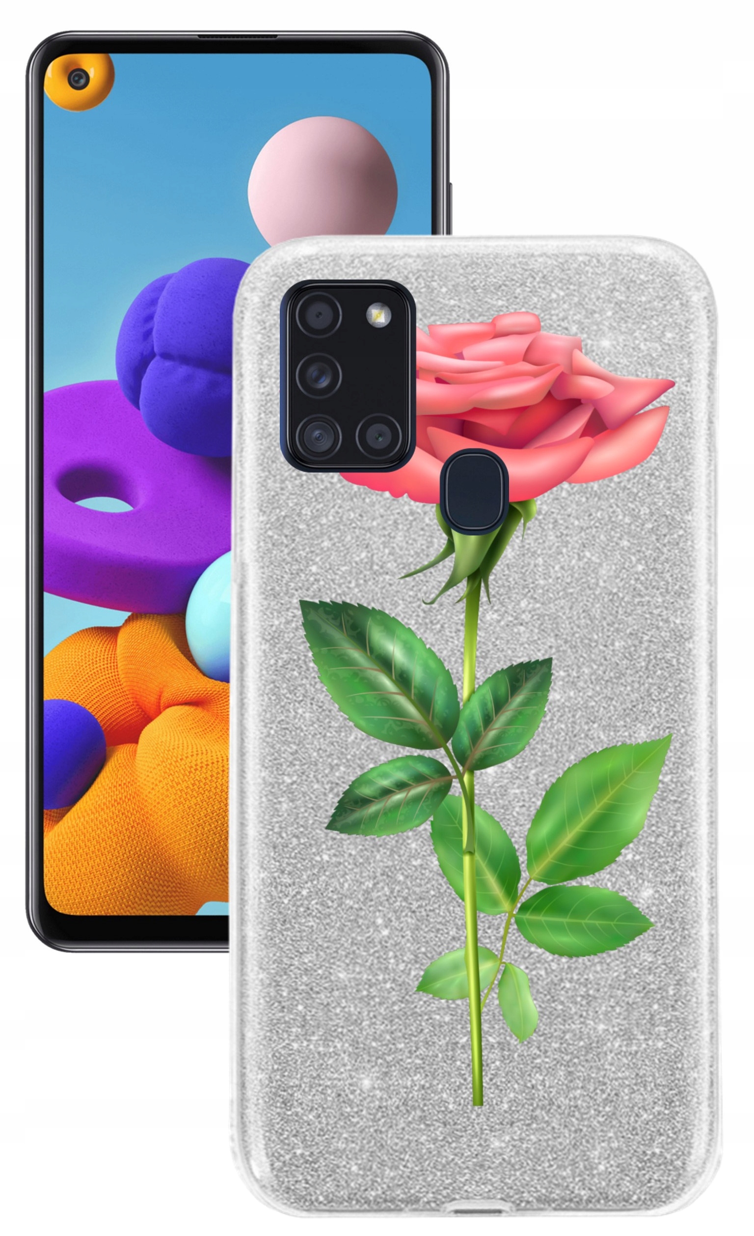 

Etui Case Brokatowe srebrny do Samsung A21s Wzory