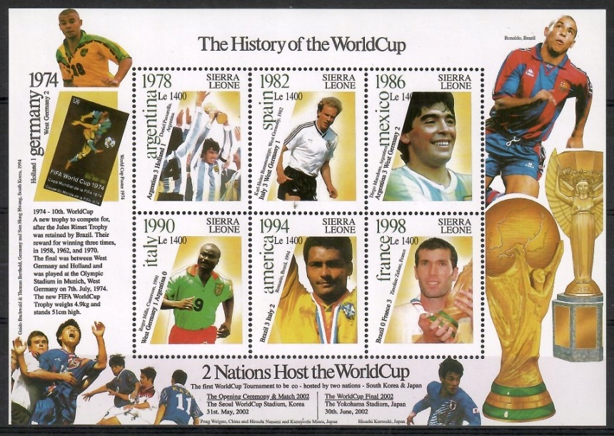 Sierra Leone 2001 Mi ark 4134-4139 Czyste **