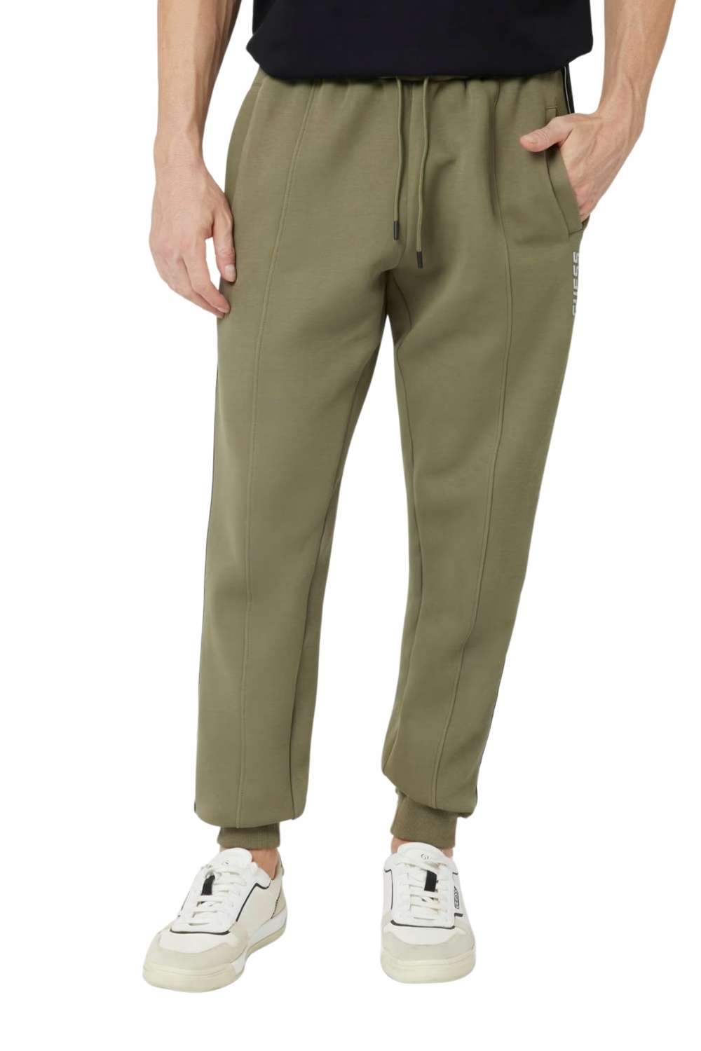 Guess Zelené pánské tepláky s lampasy Mickey M